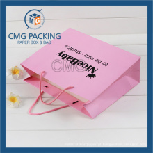 Impressão preta de superfície de Matt do rosa do saco de papel da promoção com logotipo (CMG-MAY-038)